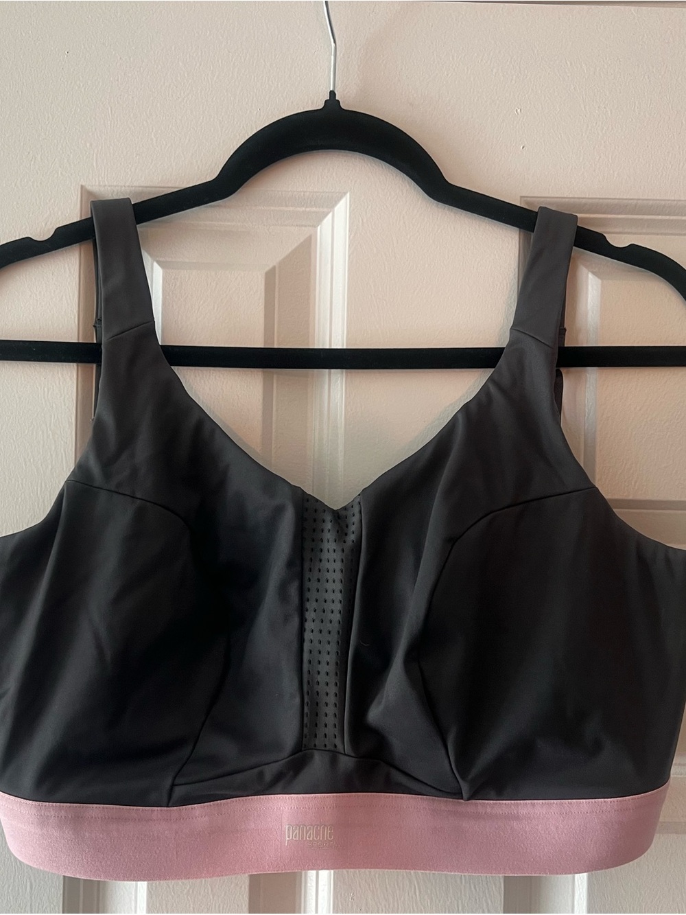 Panache 32GG Black and Light Pink High-Support Sports Bra